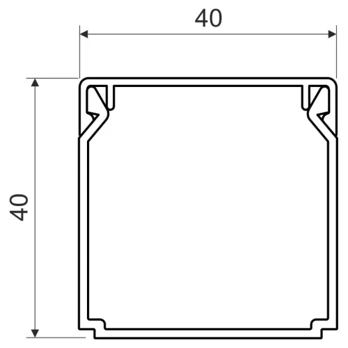 Kopos kábelcsatorna 40x40 (alap+fedél) LHD-HD