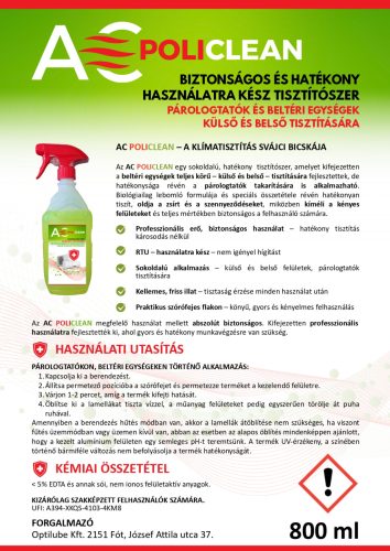 AC Policlean PH semleges klímatisztítószer 800ml