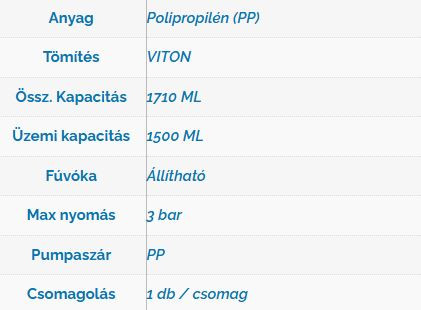 Permetező Delta Tec2 360° VITON 1710ml (savas tömítés)