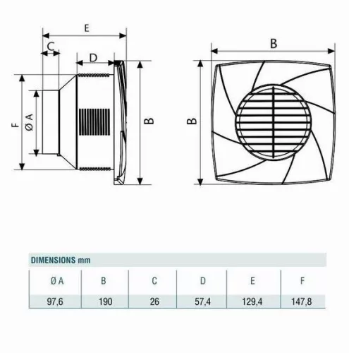 CATA CB 100 PLUS ventilátor